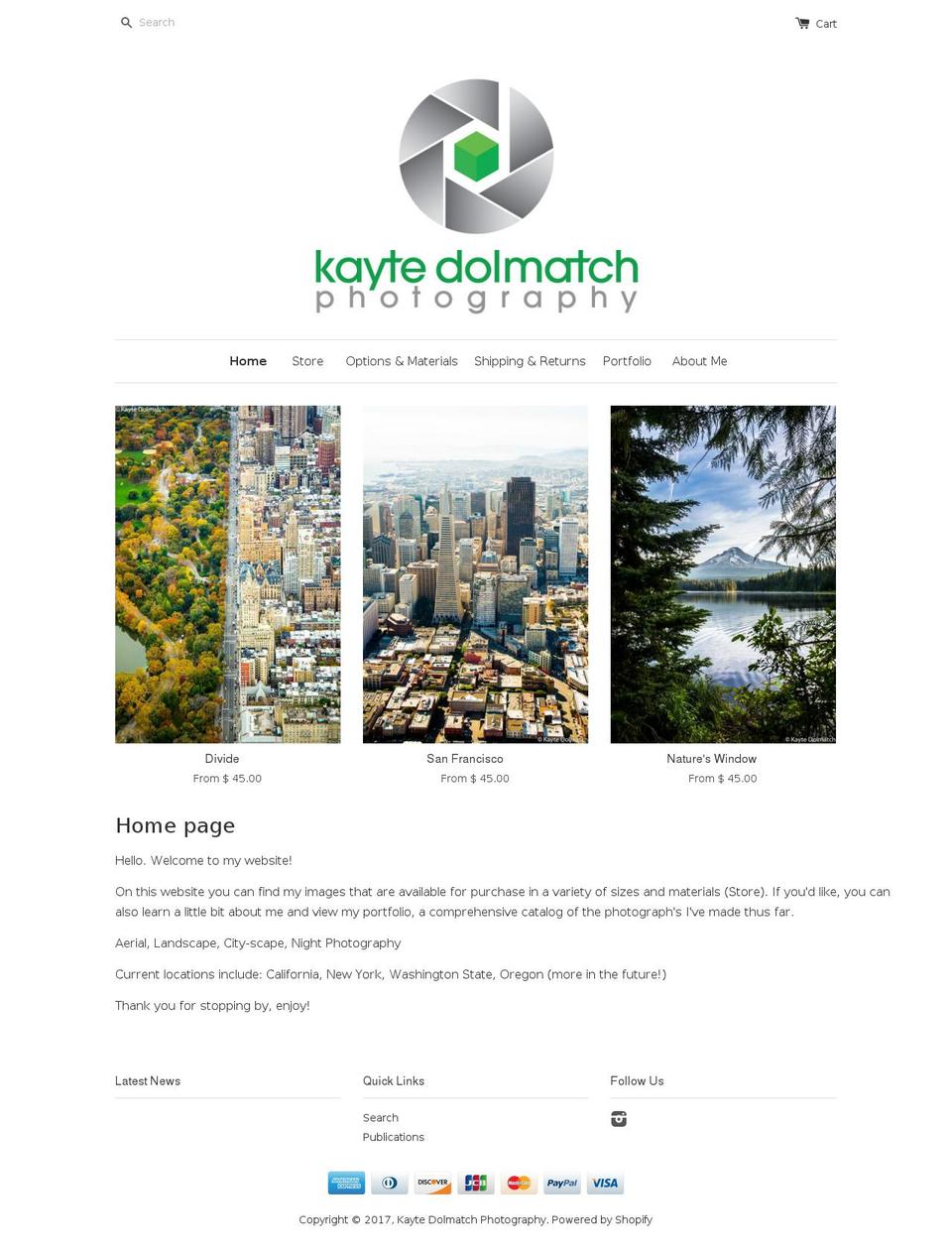 kaytedolmatchphotography.com shopify website screenshot