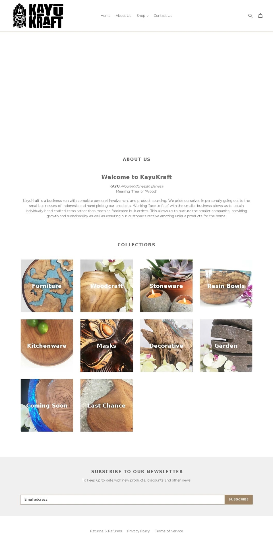 kayukraft.com — Shopify storefront screenshot