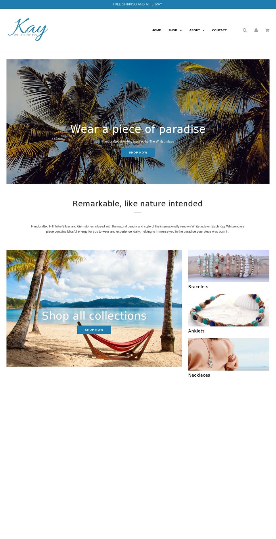 kaywhitsundays.com.au shopify website screenshot