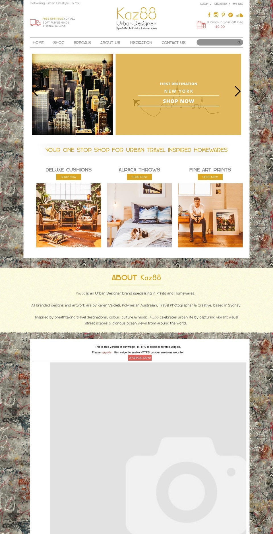 kaz88.com shopify website screenshot