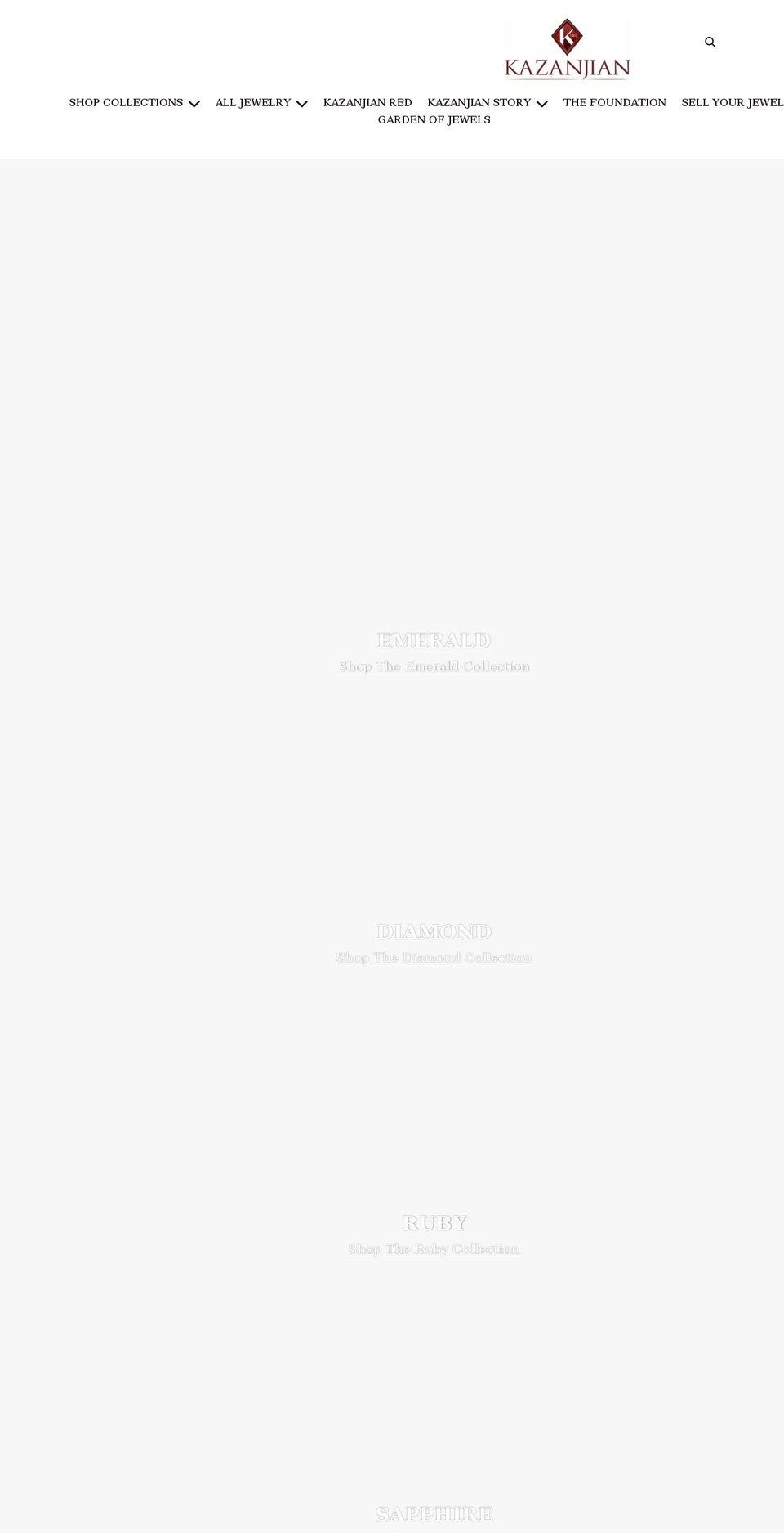 kazanjian.com shopify website screenshot
