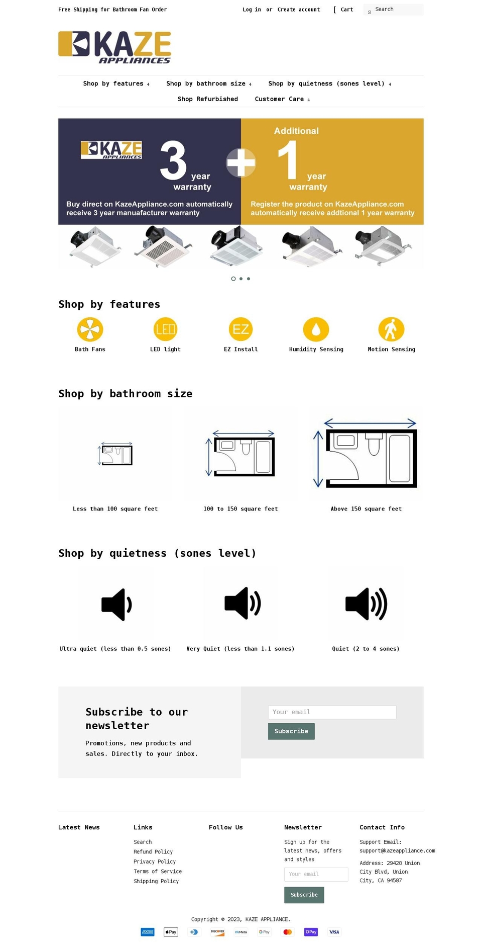 kazeappliance.com shopify website screenshot
