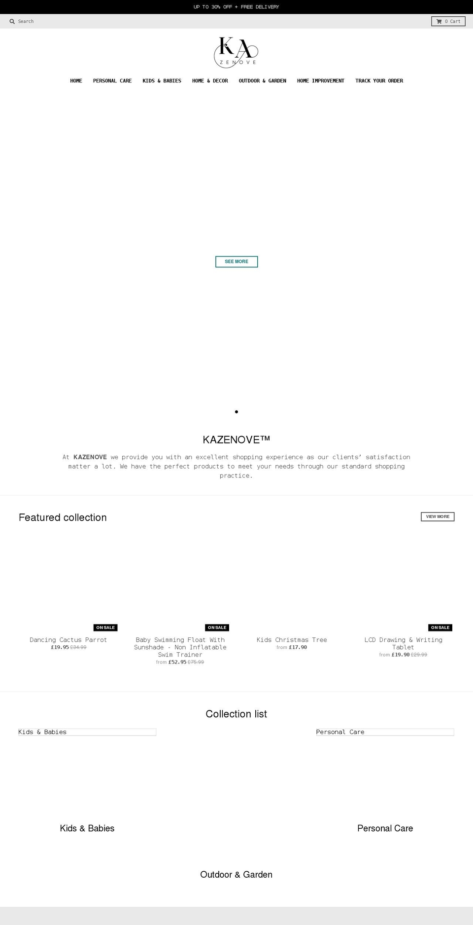 kazenove.com shopify website screenshot