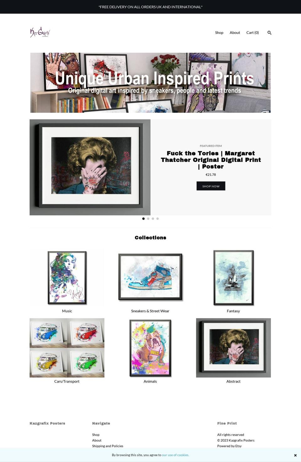 kazgrafix.com shopify website screenshot