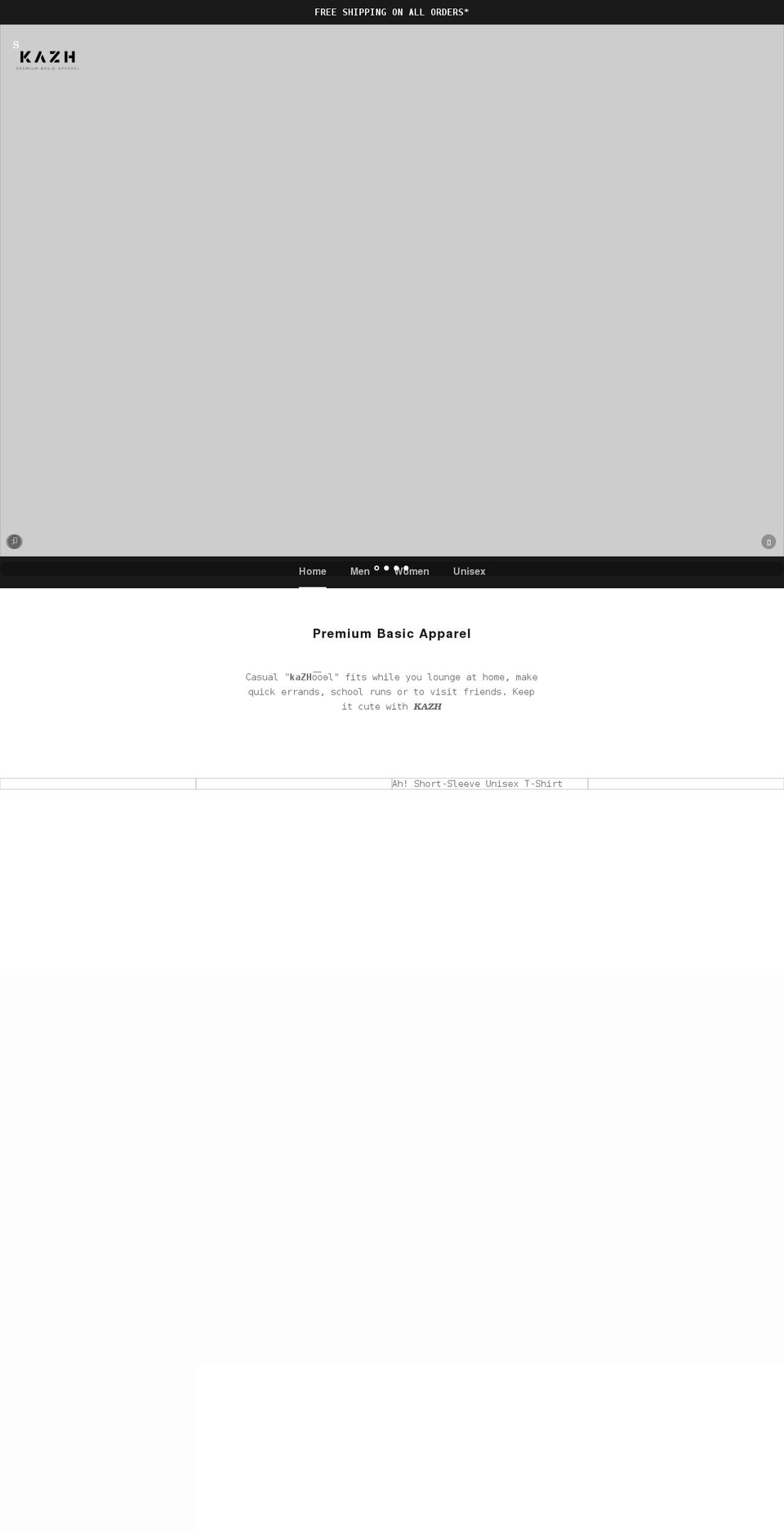 kazhapparel.com shopify website screenshot