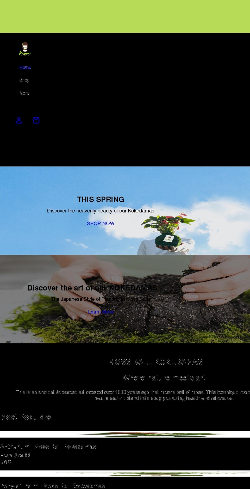 kazumigarden.com shopify website screenshot