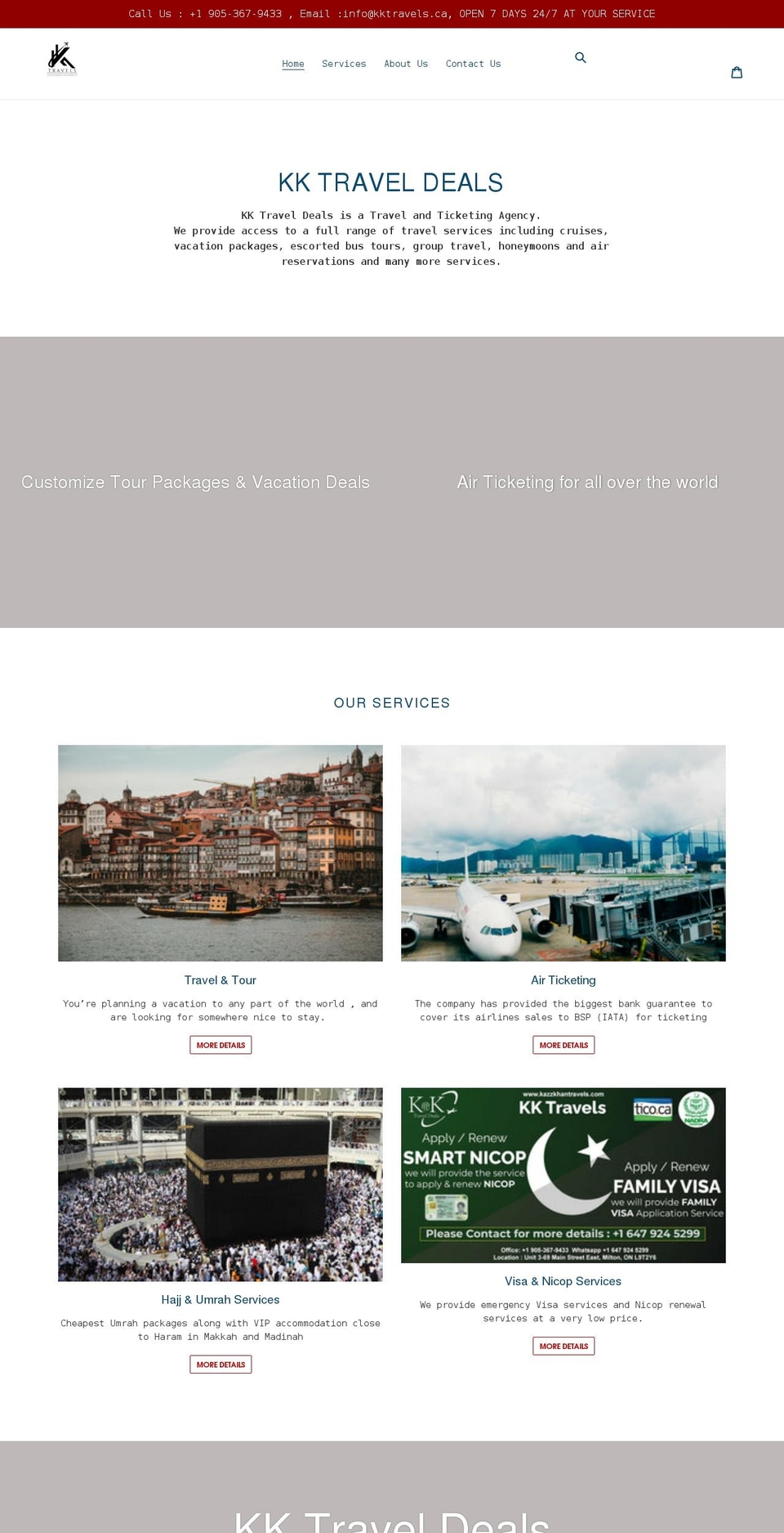 kazzkhantravels.com shopify website screenshot