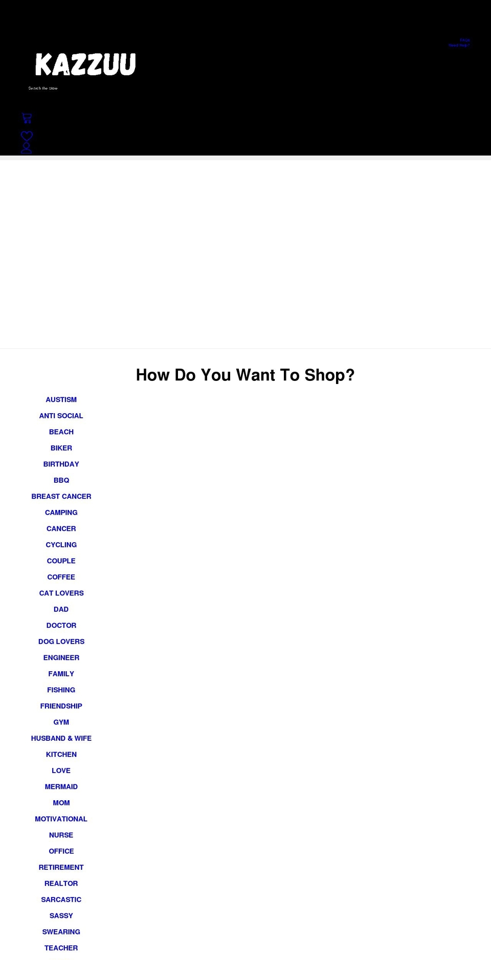 kazzuu.com shopify website screenshot