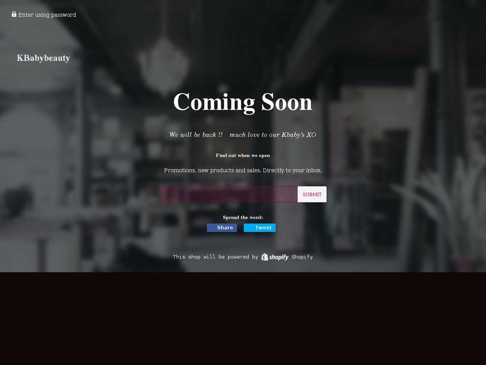 kbabybeauty.com shopify website screenshot