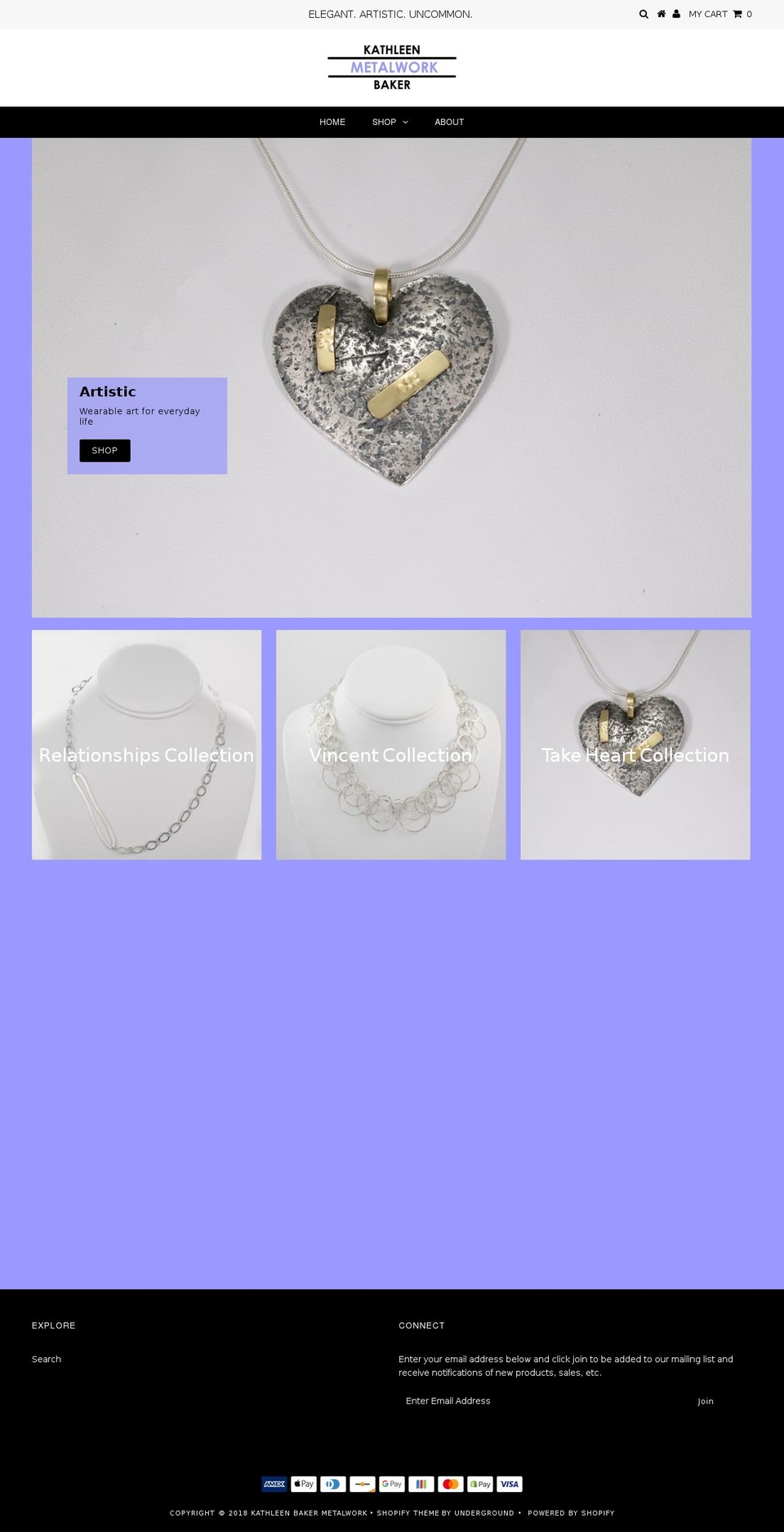 kbakermetalwork.com shopify website screenshot