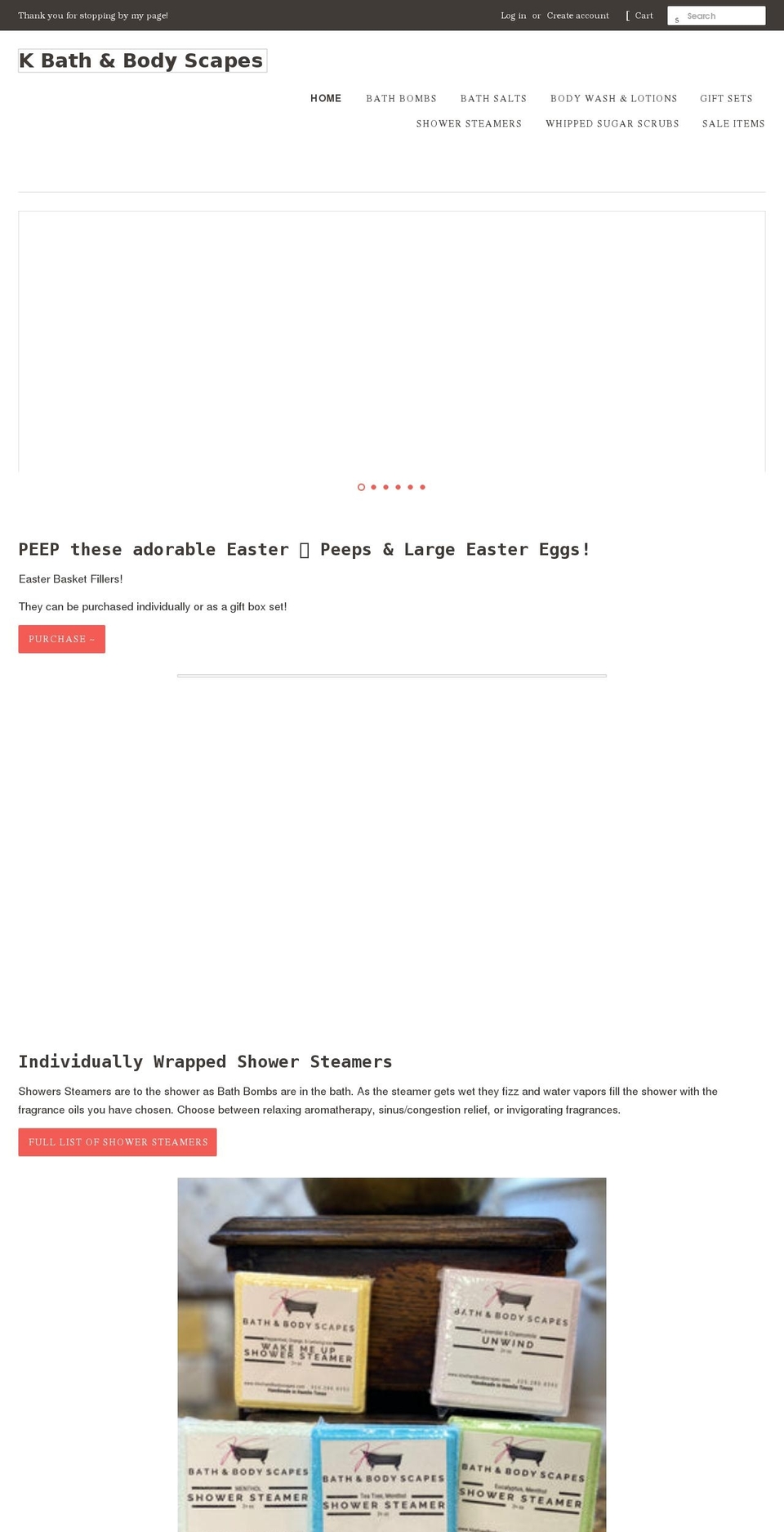 kbathandbodyscapes.com shopify website screenshot