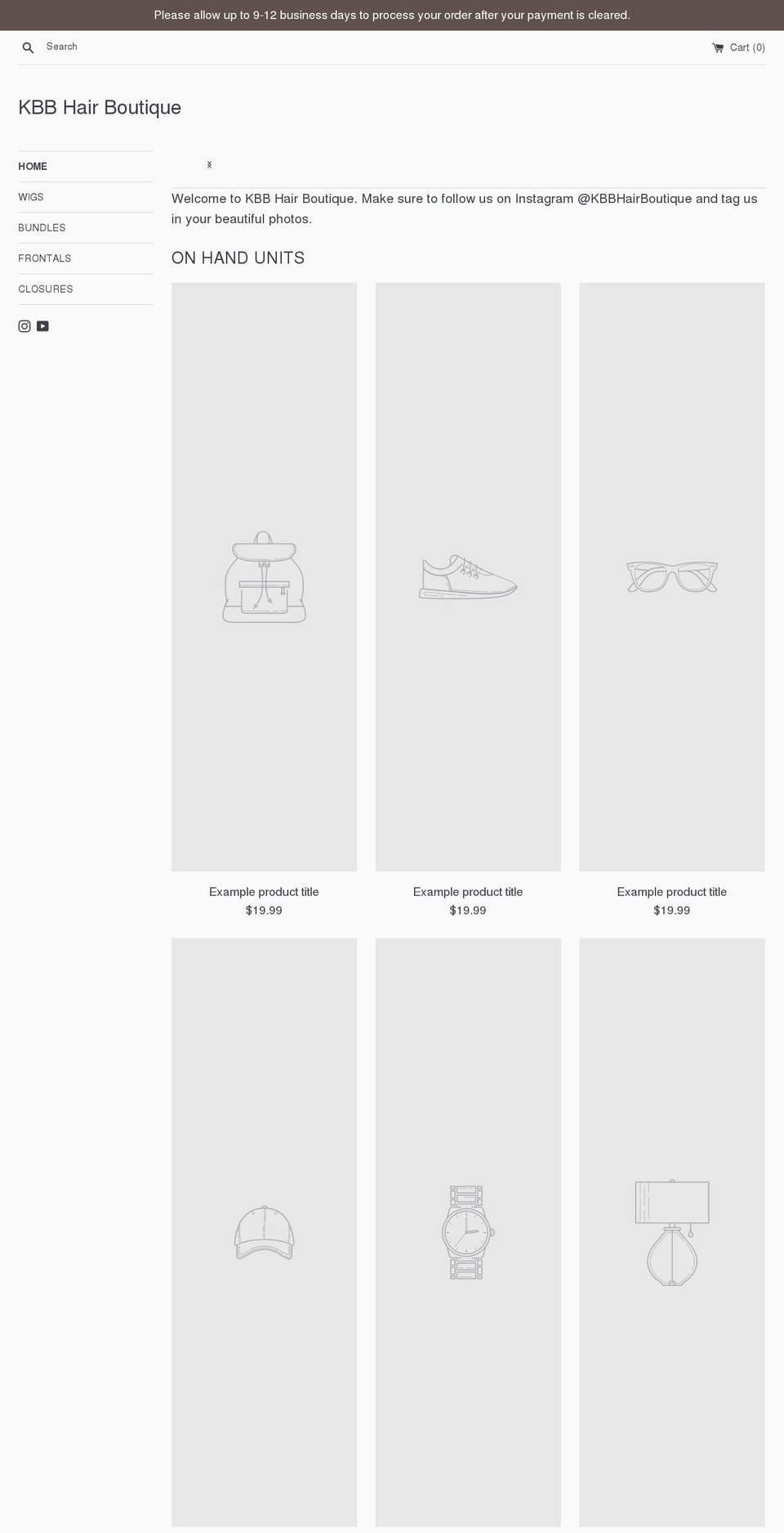 kbbhairboutique.com shopify website screenshot