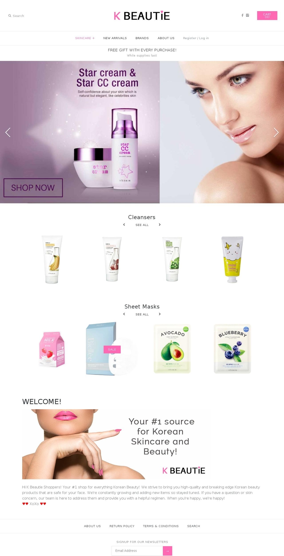 kbeautie.com shopify website screenshot