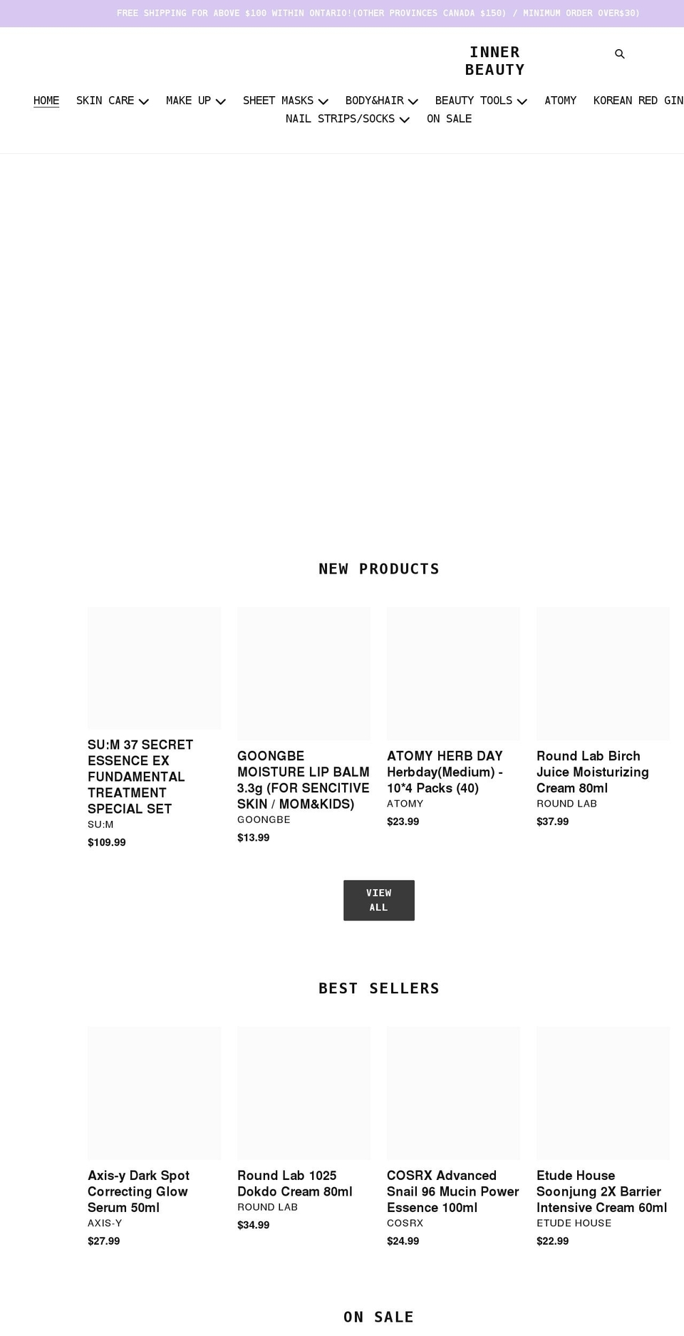 kbeautycanada.com shopify website screenshot