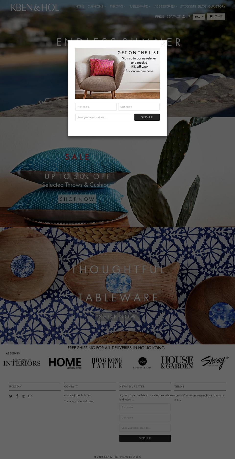kbenandhol.com — Shopify storefront screenshot