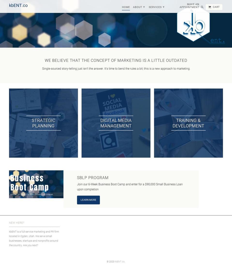 kbent.co shopify website screenshot