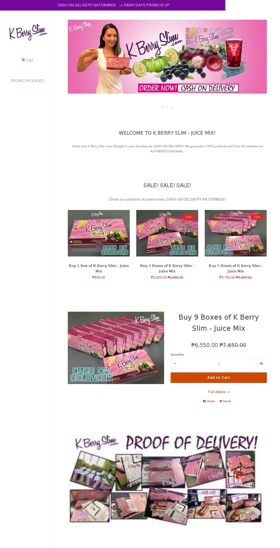 kberryslim.com shopify website screenshot