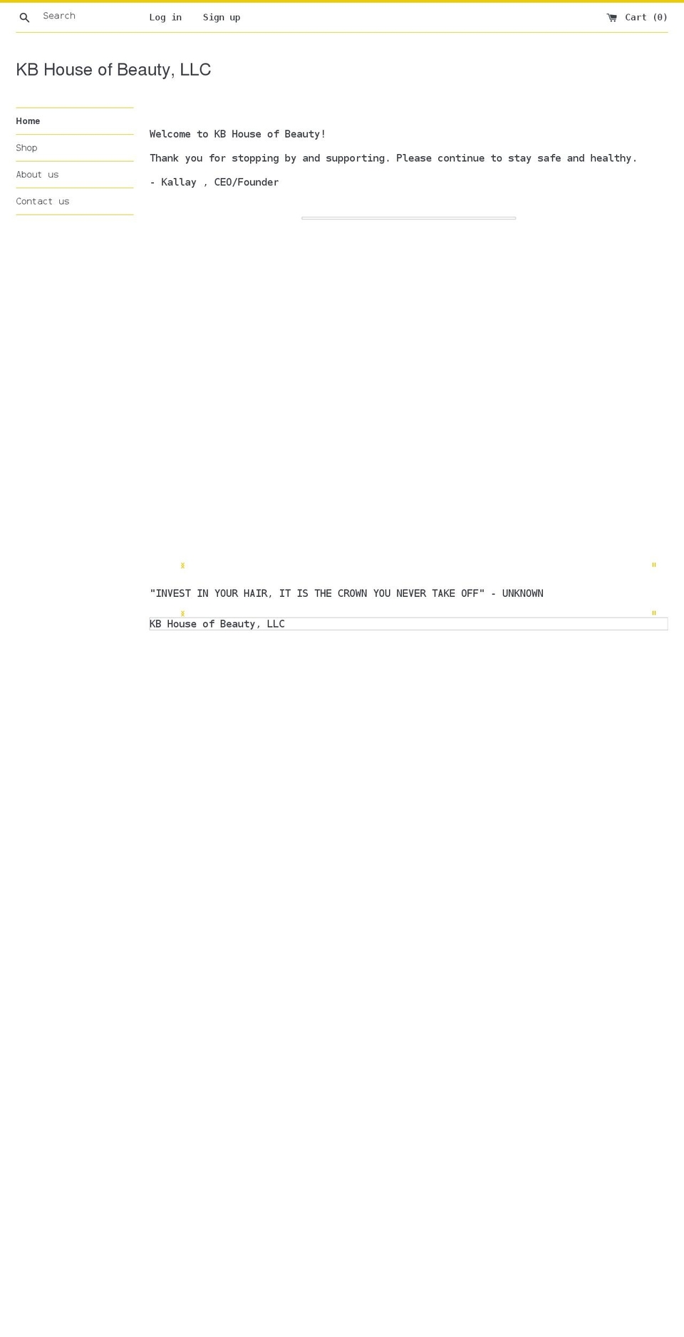 kbhouseofbeauty.com shopify website screenshot