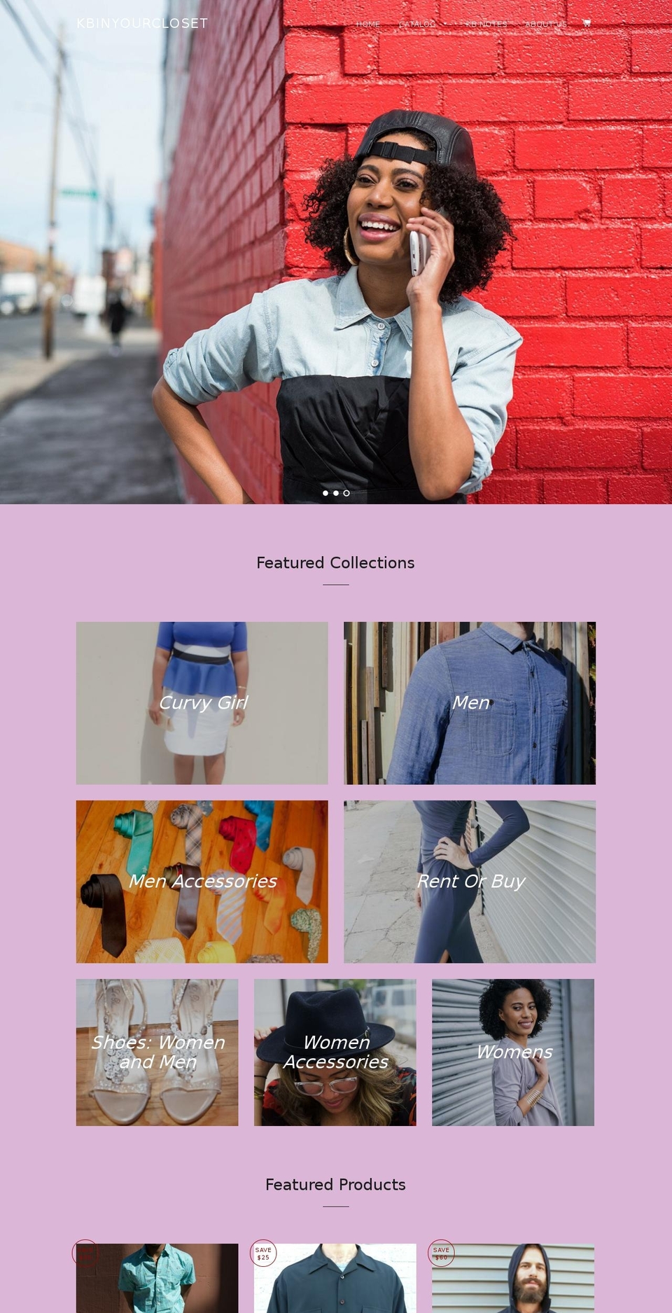 kbinyourcloset.com shopify website screenshot