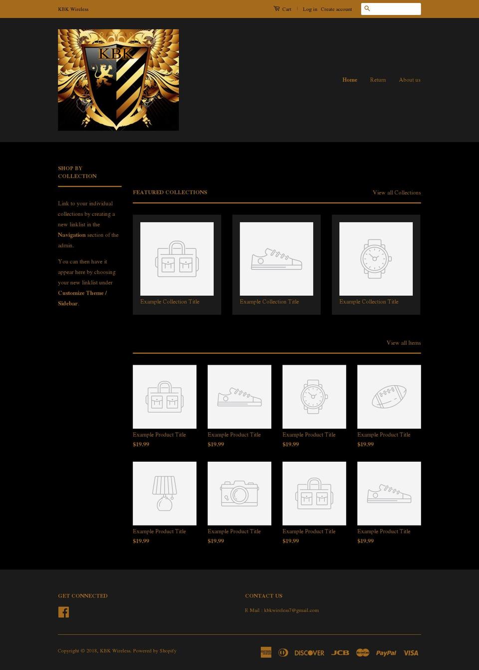 kbkwireless.com shopify website screenshot