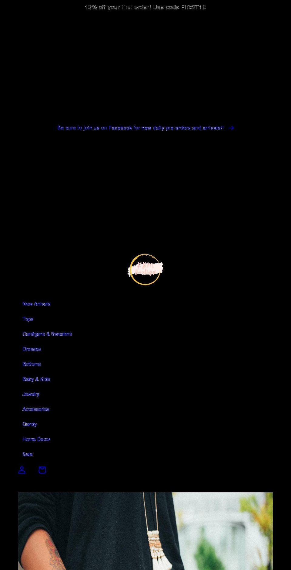 kbmboutique.com shopify website screenshot