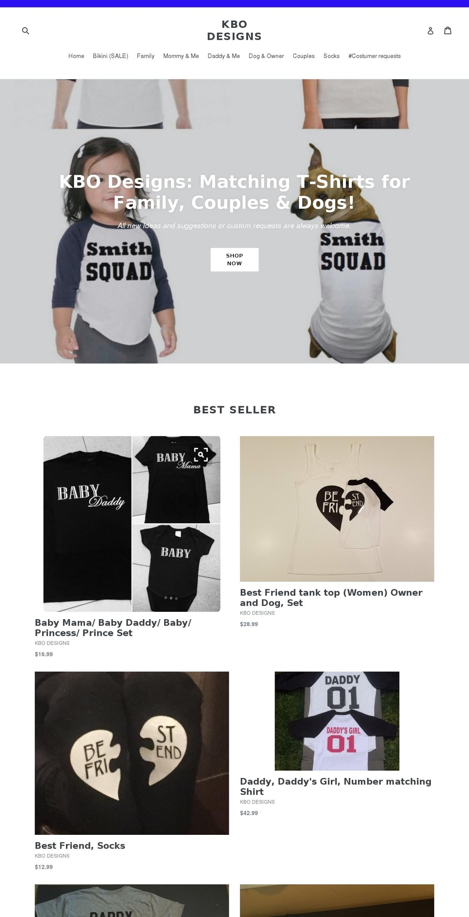 kbodesigns.com — Shopify storefront screenshot
