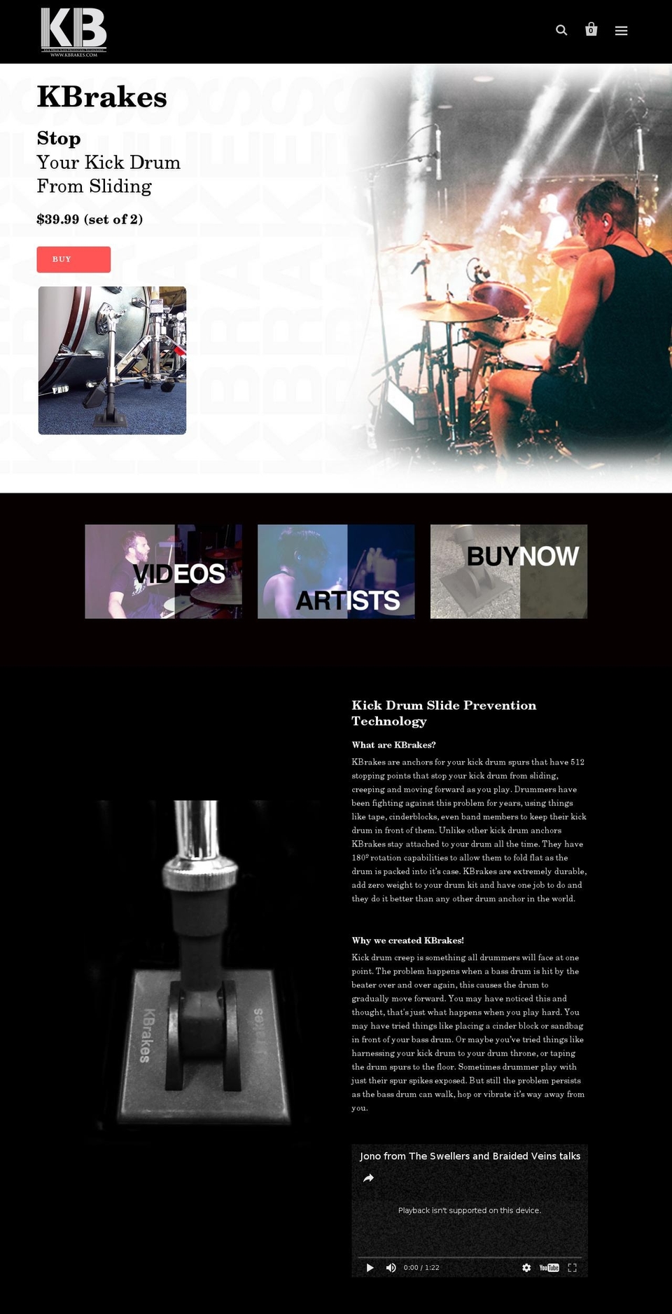 kbrakes.com shopify website screenshot