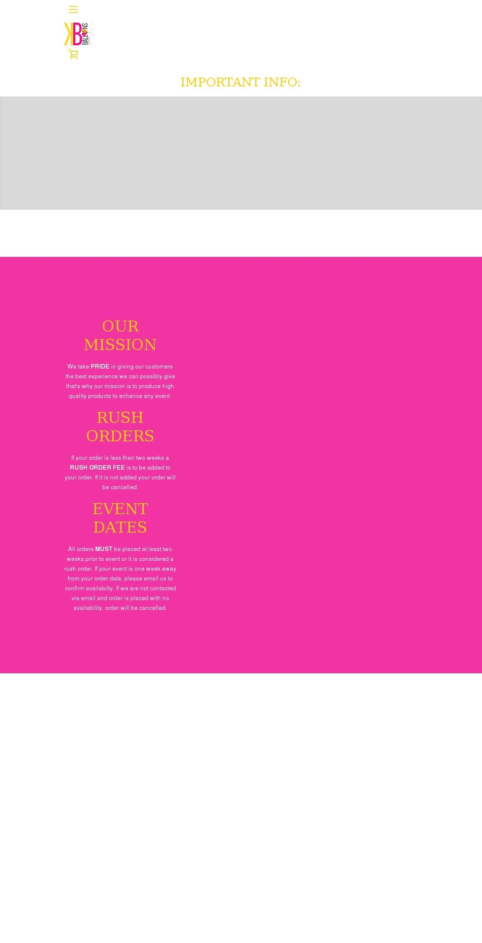 kbsballoonservices.com shopify website screenshot