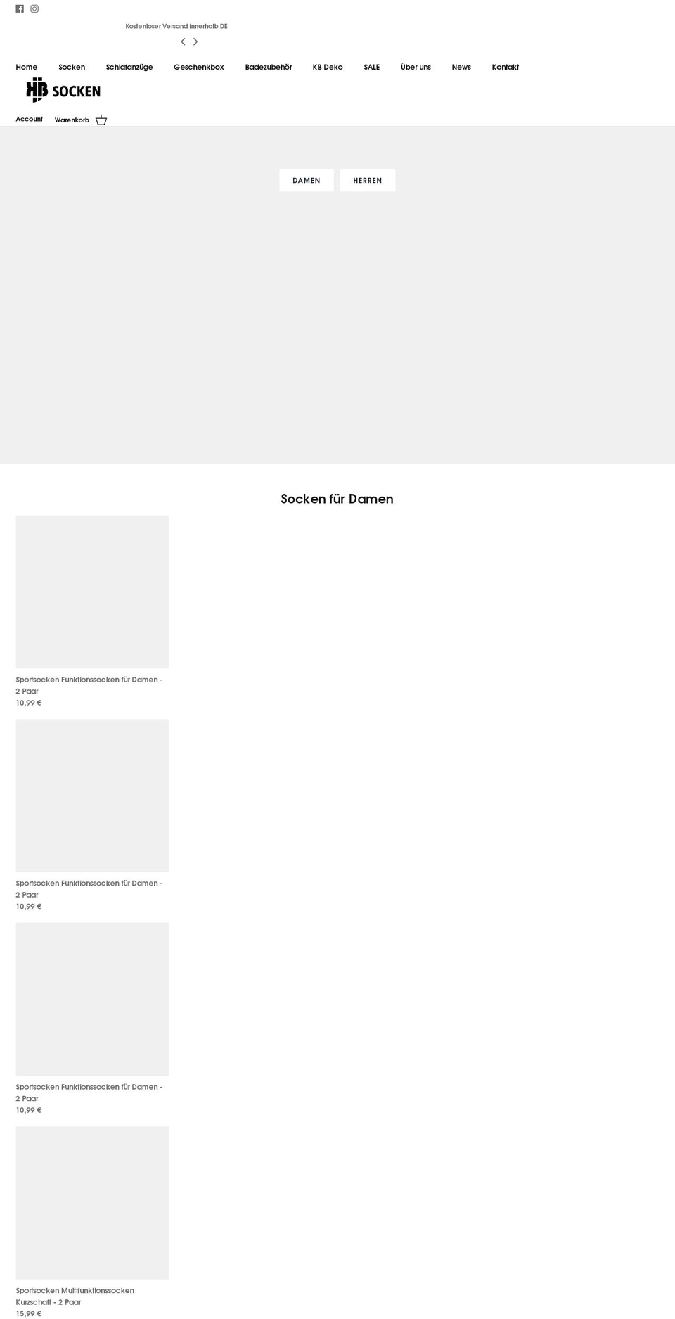 kbsocken.de shopify website screenshot
