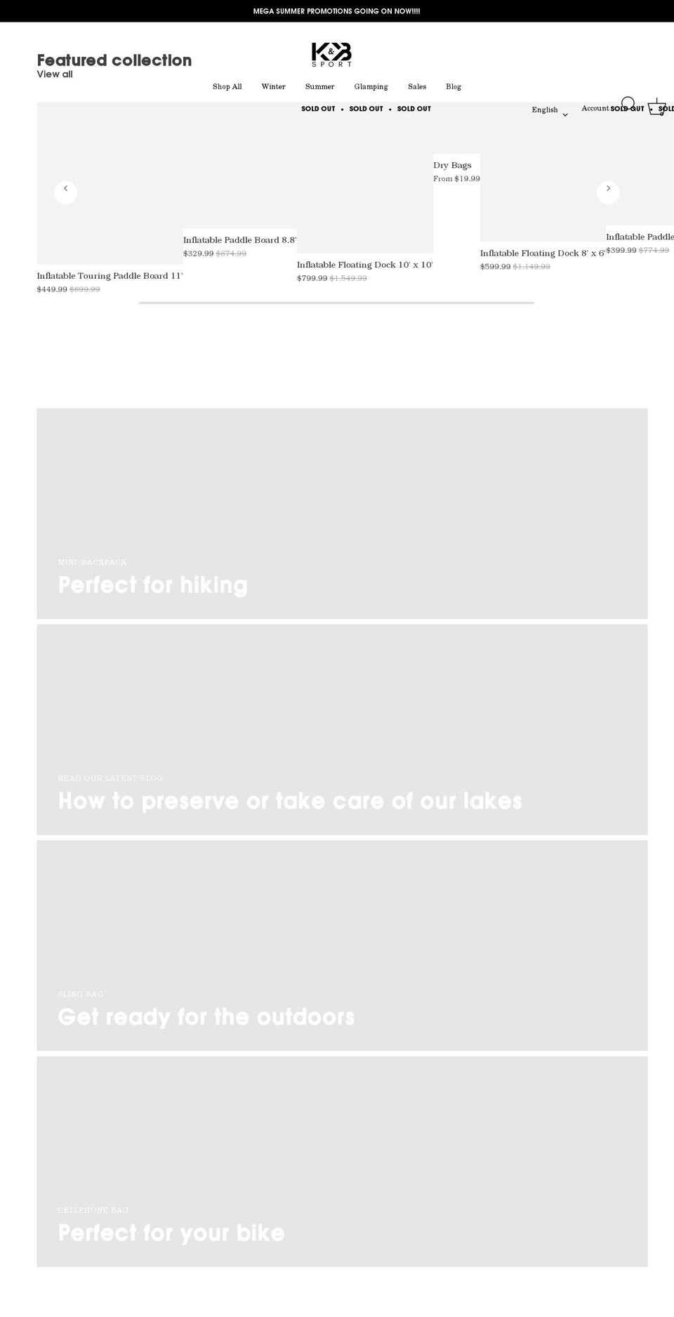 kbsport.com shopify website screenshot