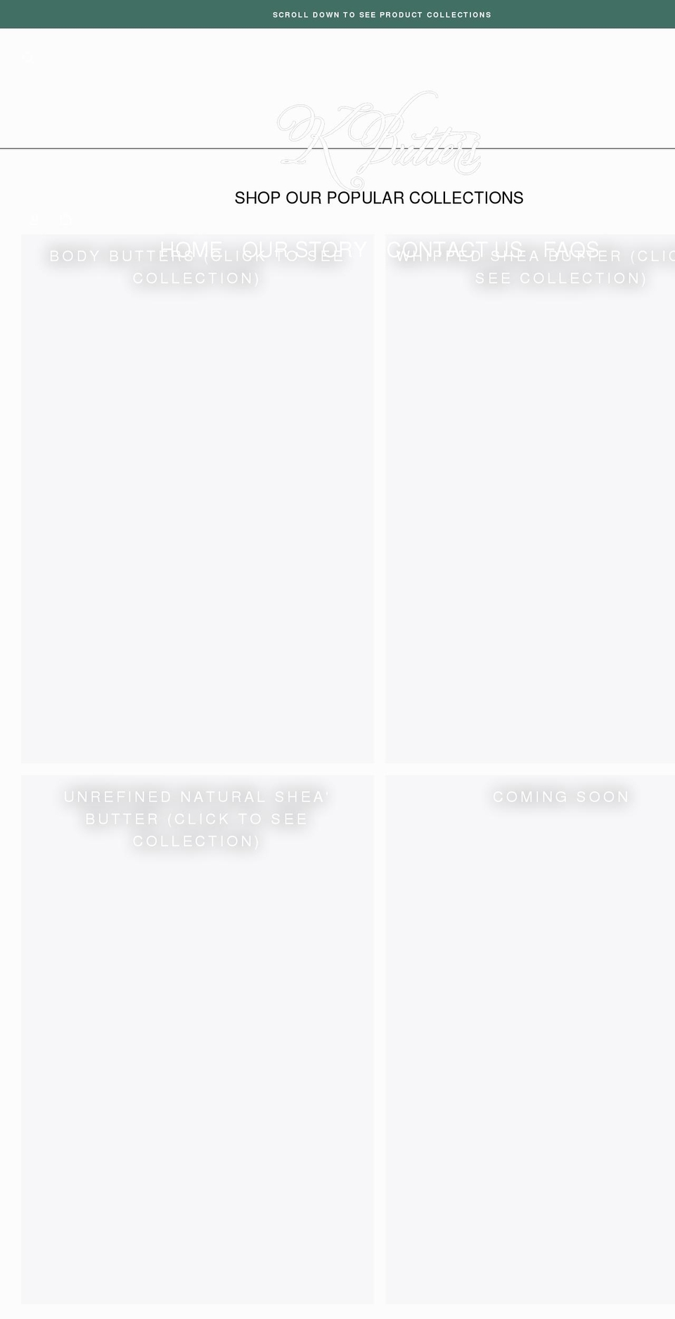 kbutterinc.com shopify website screenshot