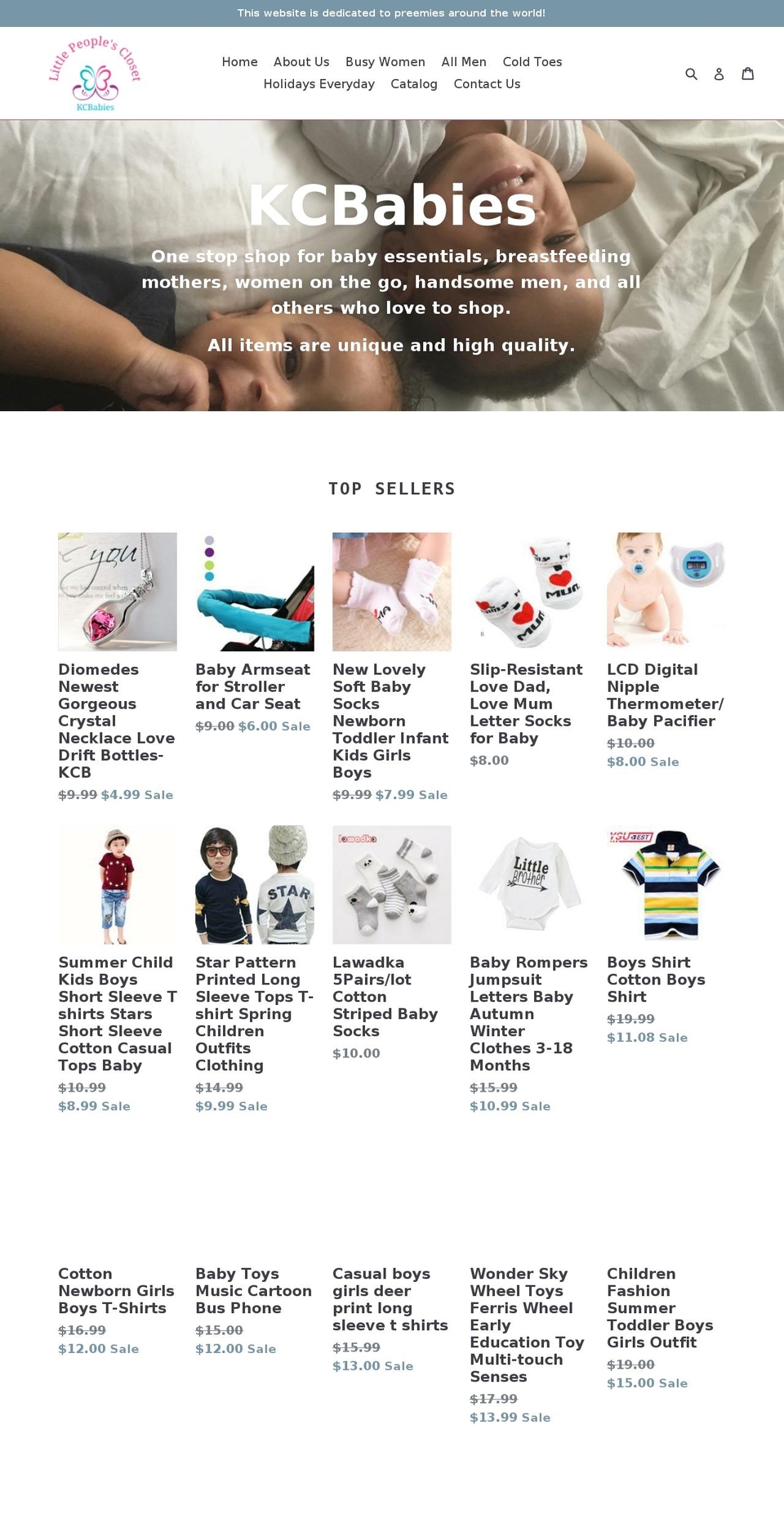 kcbabies.com — Shopify storefront screenshot