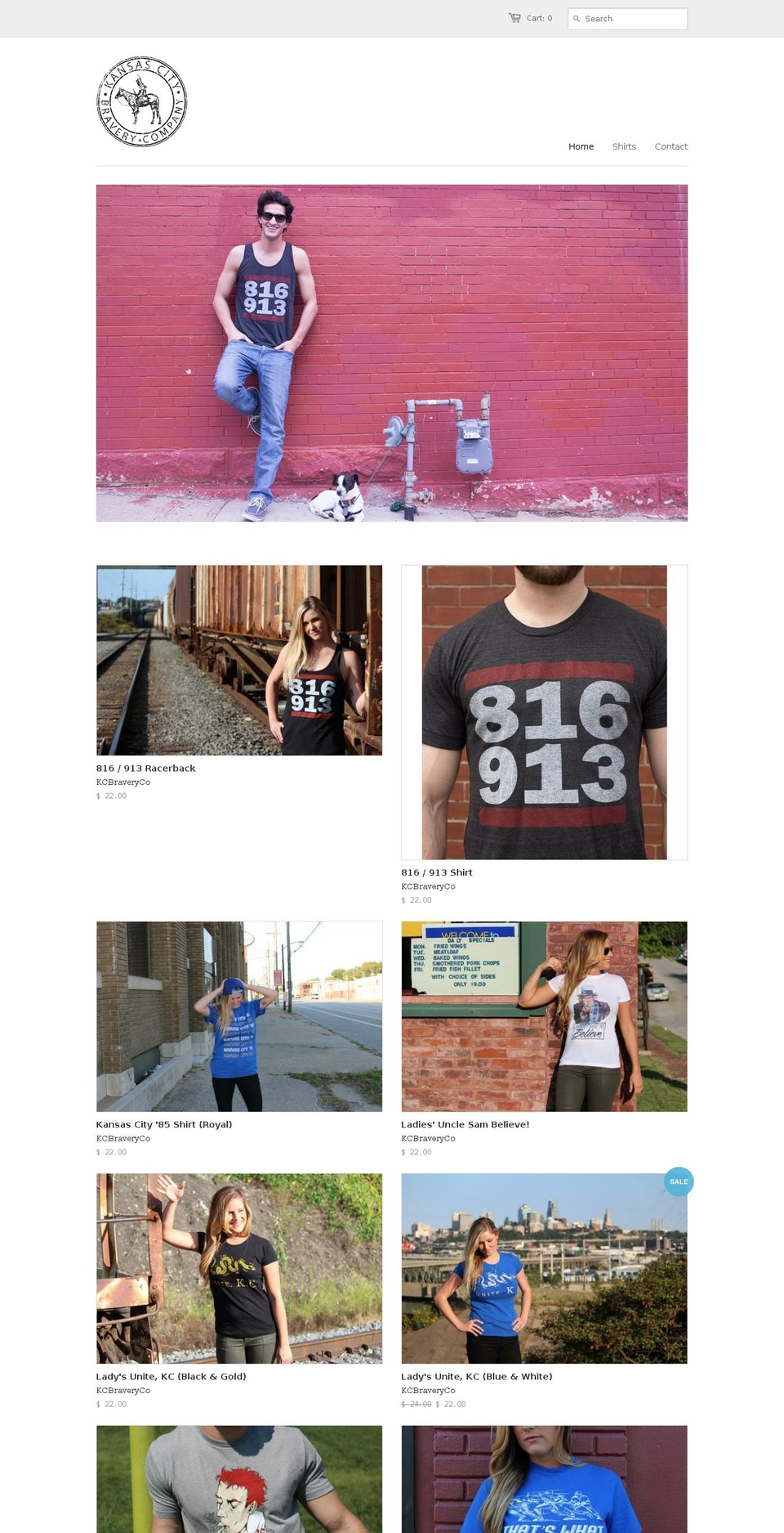 kcbravery.com shopify website screenshot