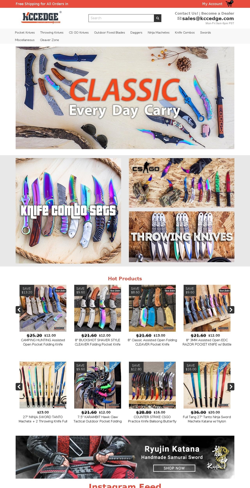 kccedge.com shopify website screenshot