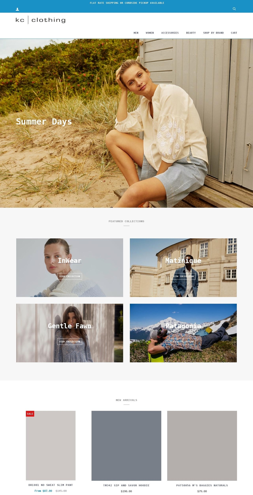 kcclothing.ca shopify website screenshot