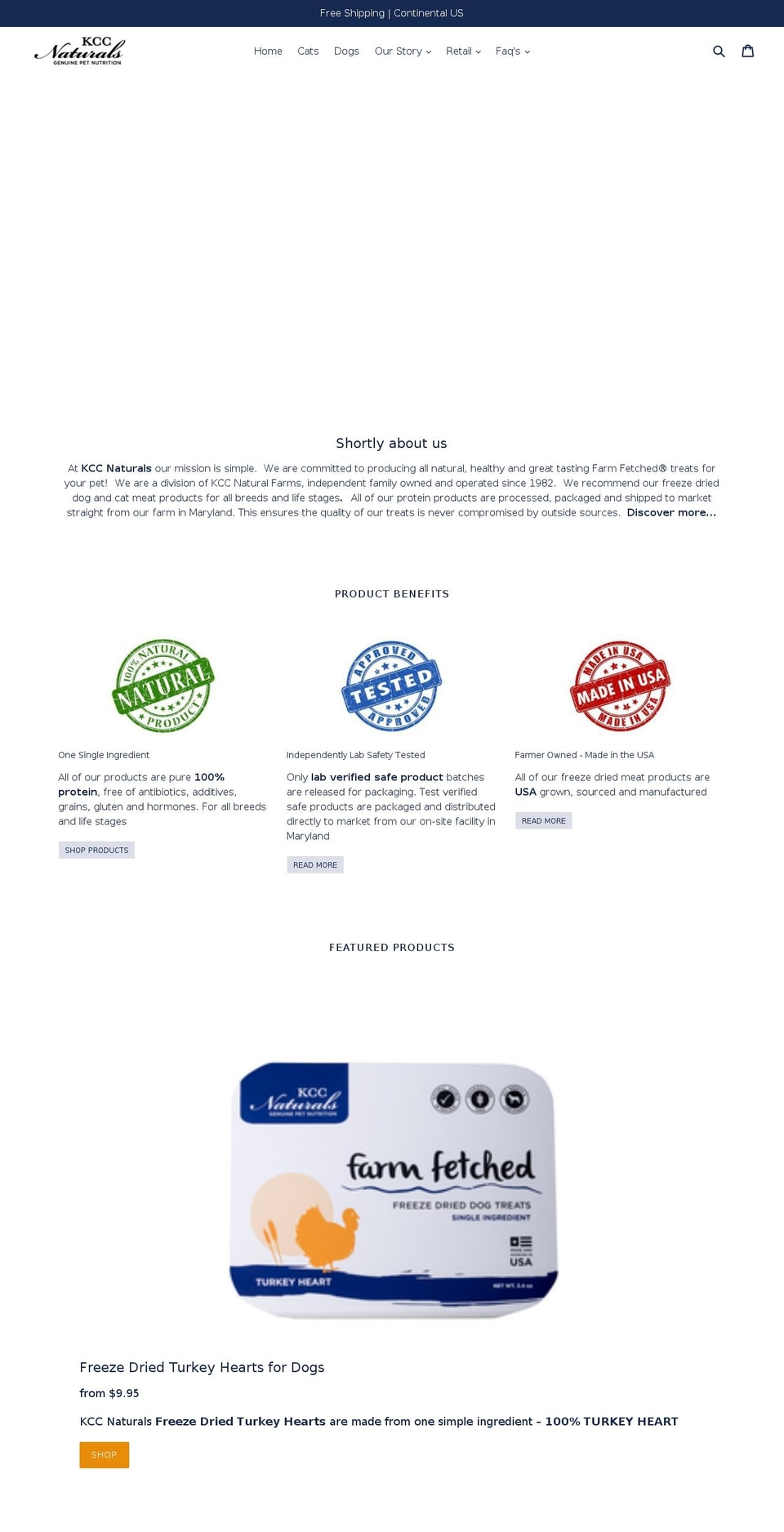 kccnaturals.com shopify website screenshot