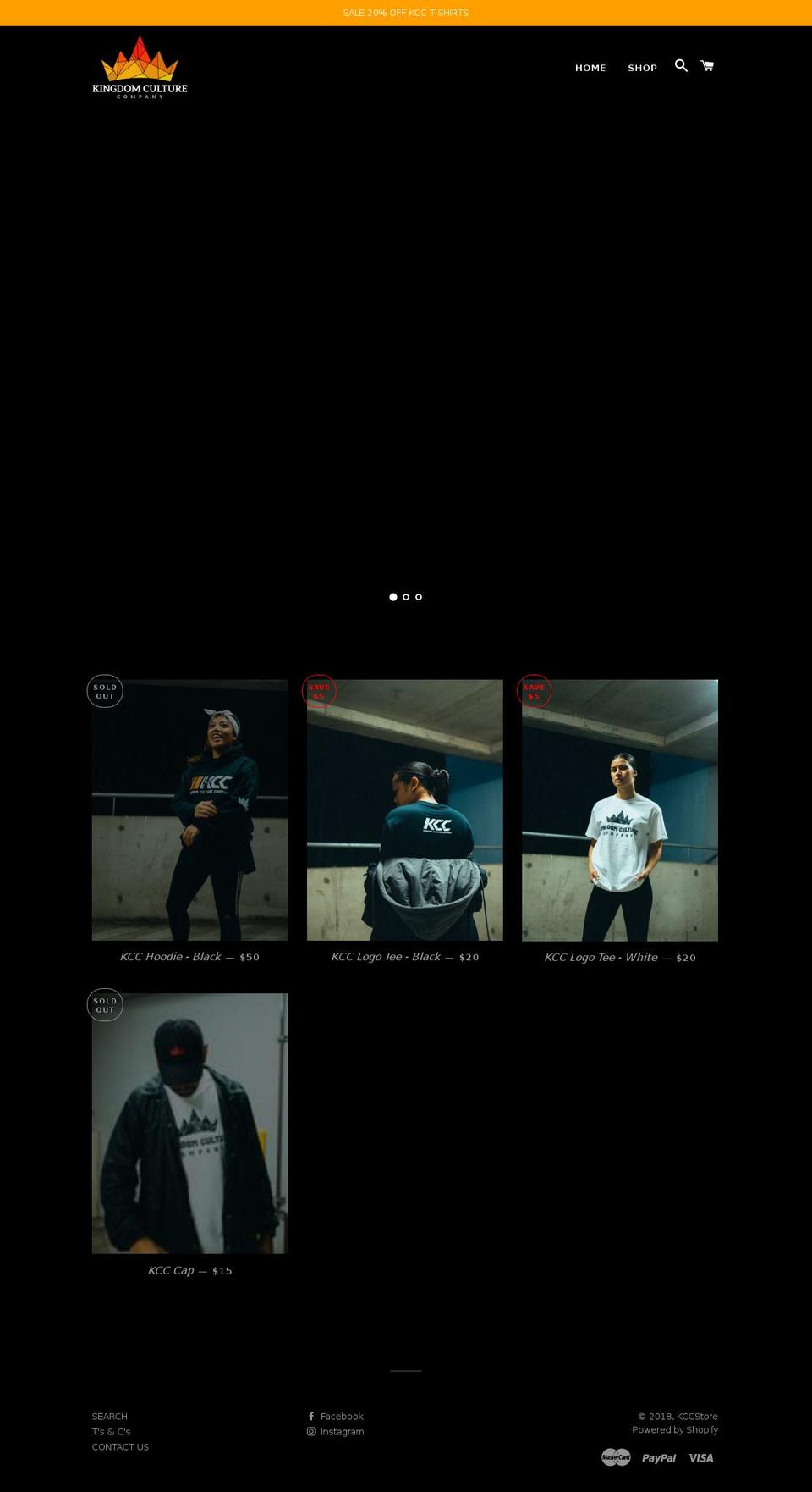 kccstore.com — Shopify storefront screenshot