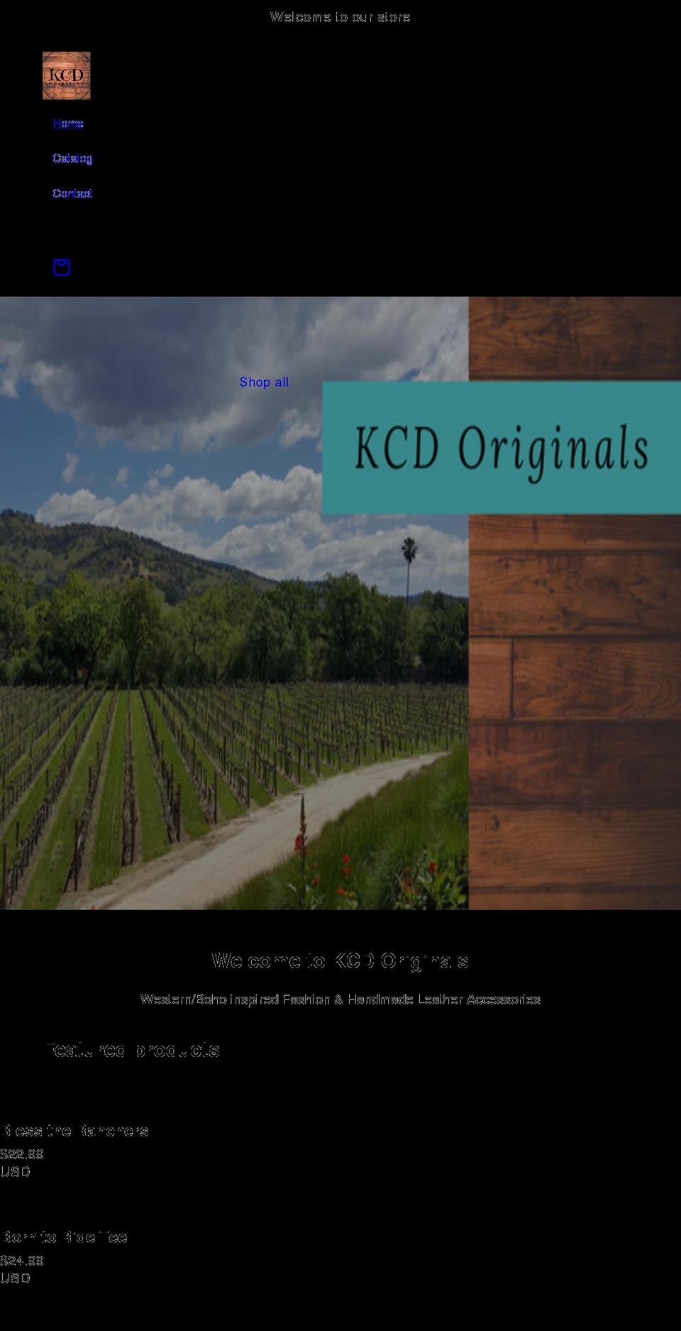 kcdoriginals.com shopify website screenshot
