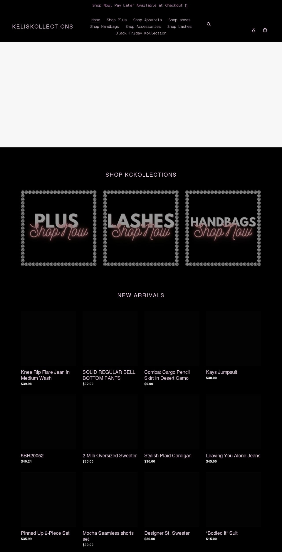 kckollectionss.com shopify website screenshot