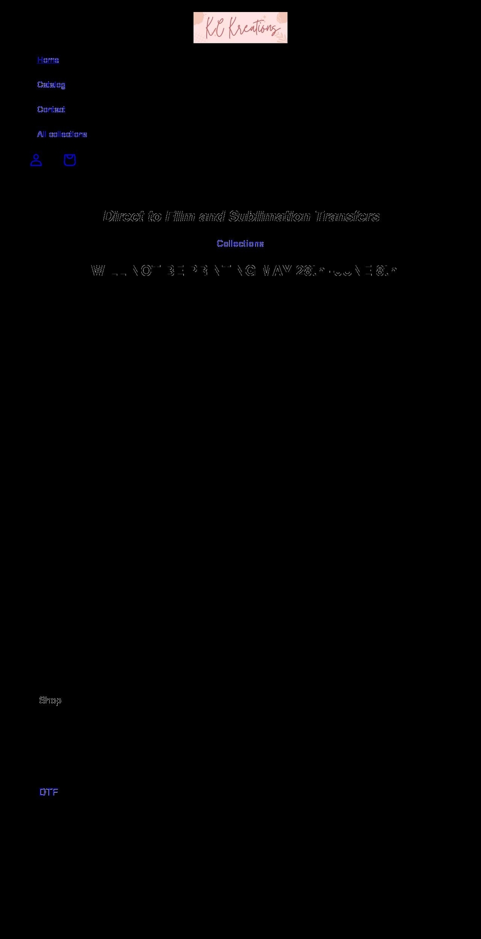 kckreations.net shopify website screenshot