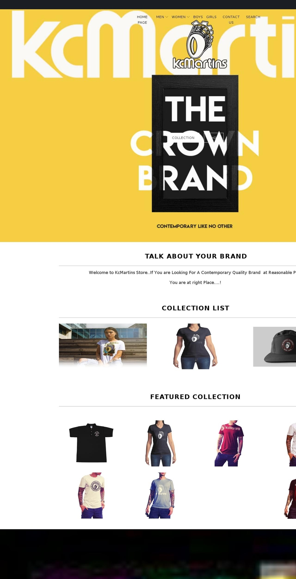 kcmartins.com shopify website screenshot