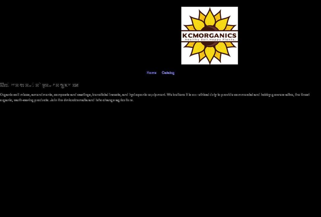 kcmorganics.com shopify website screenshot
