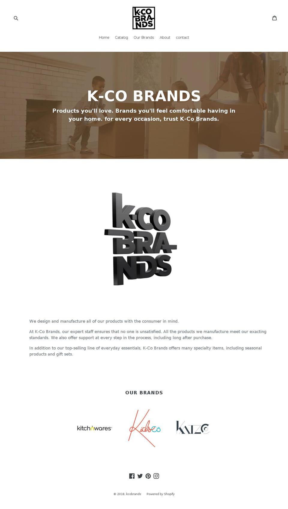 kcobrands.com shopify website screenshot
