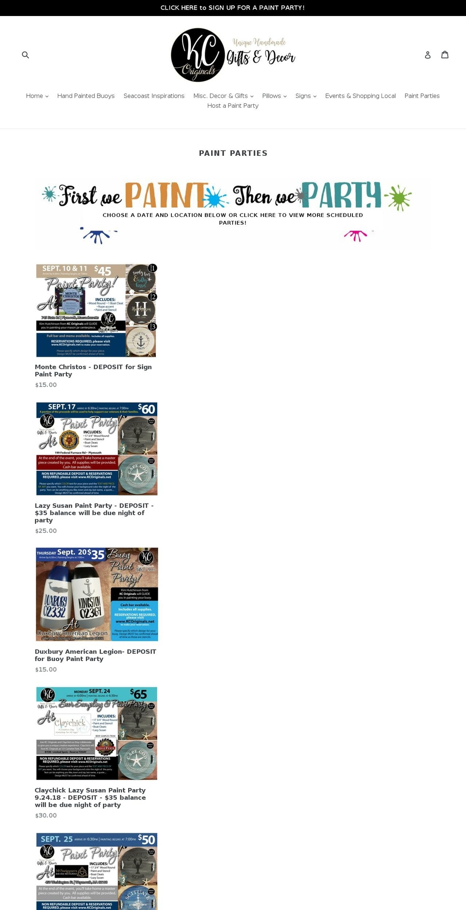 kcoriginals.net shopify website screenshot