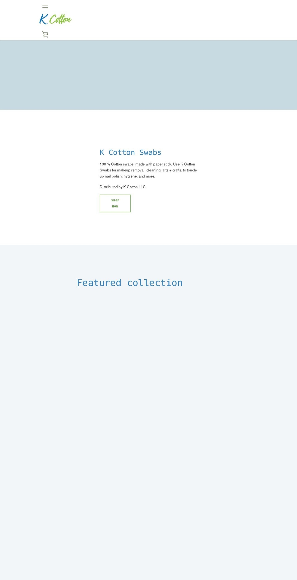 kcottonswabs.com shopify website screenshot