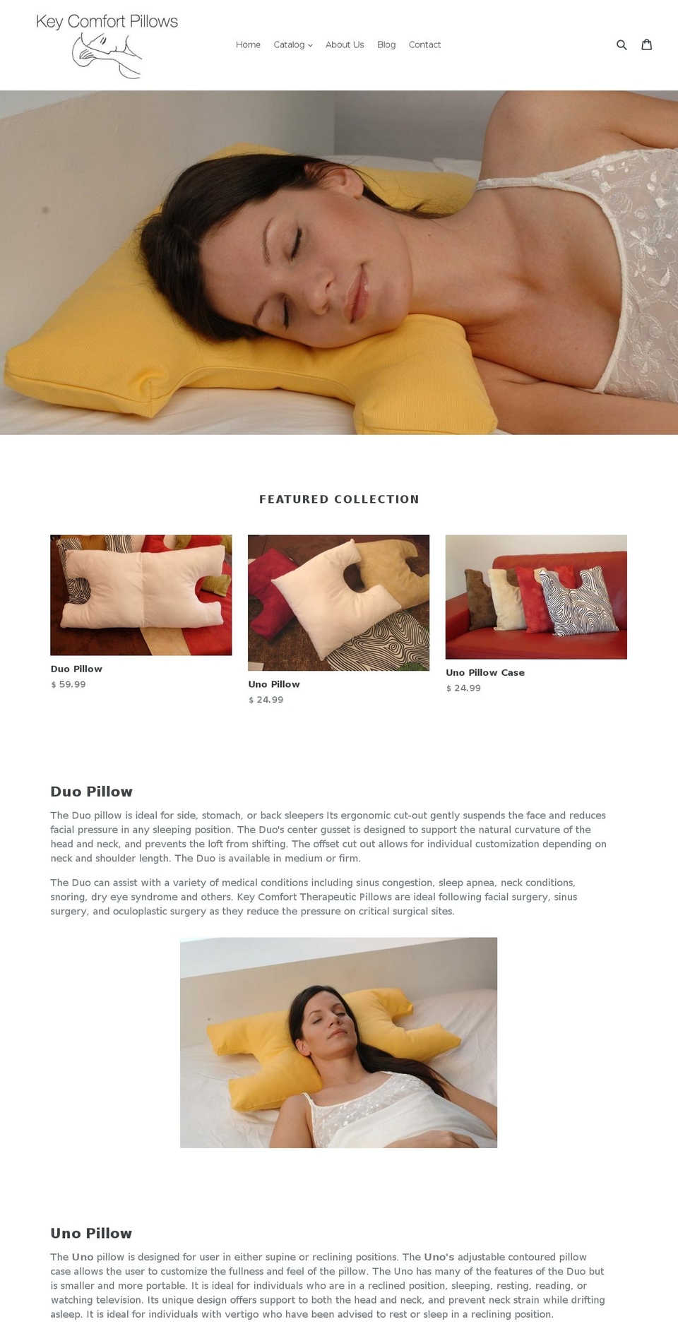 kcpillows.com shopify website screenshot