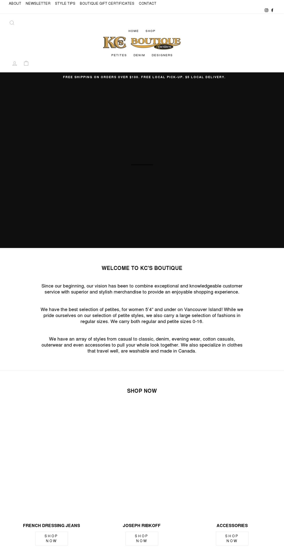 kcsboutique.ca shopify website screenshot
