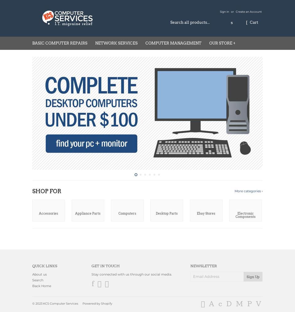 kcscomputerservices.com shopify website screenshot