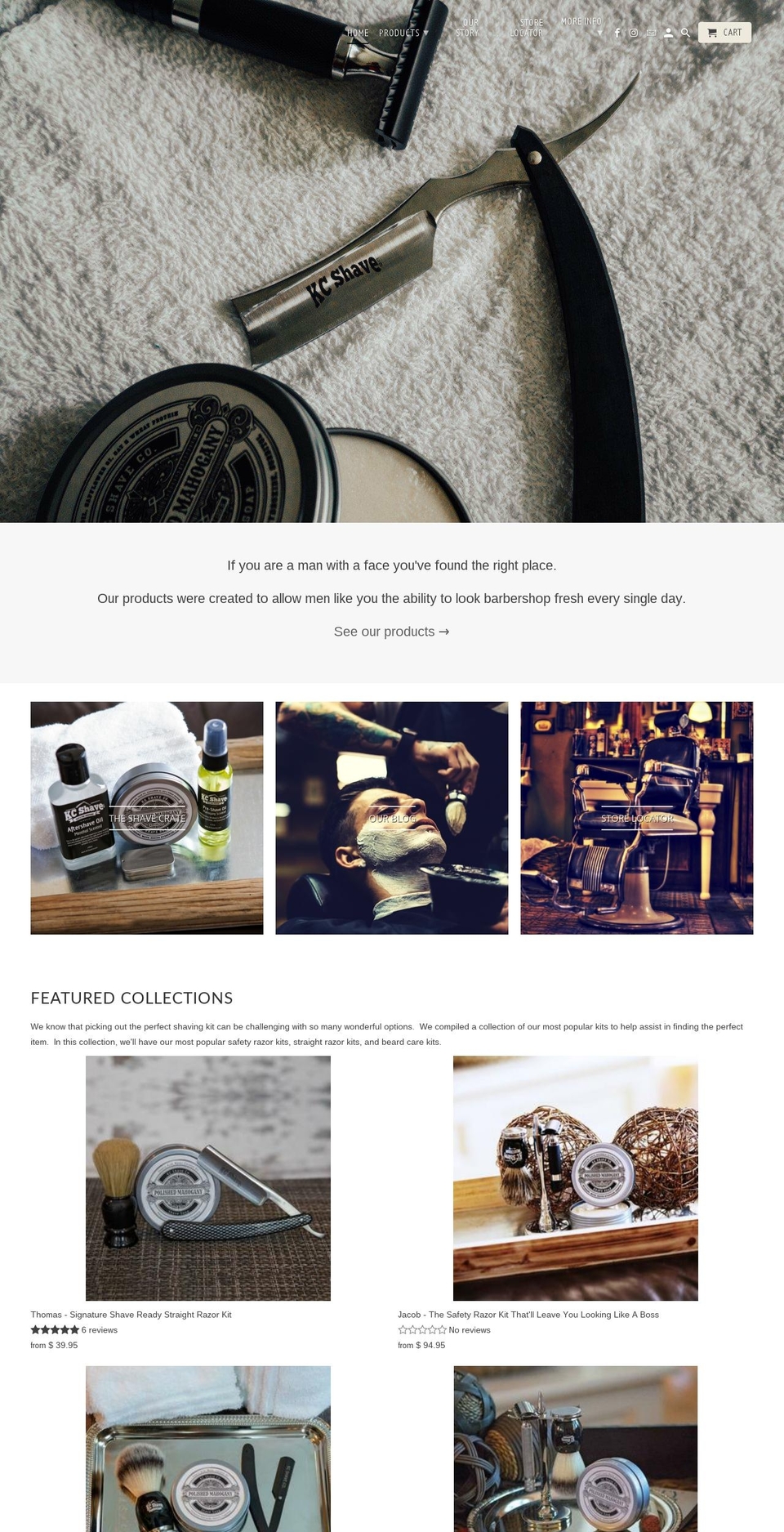 kcshave.com — Shopify storefront screenshot