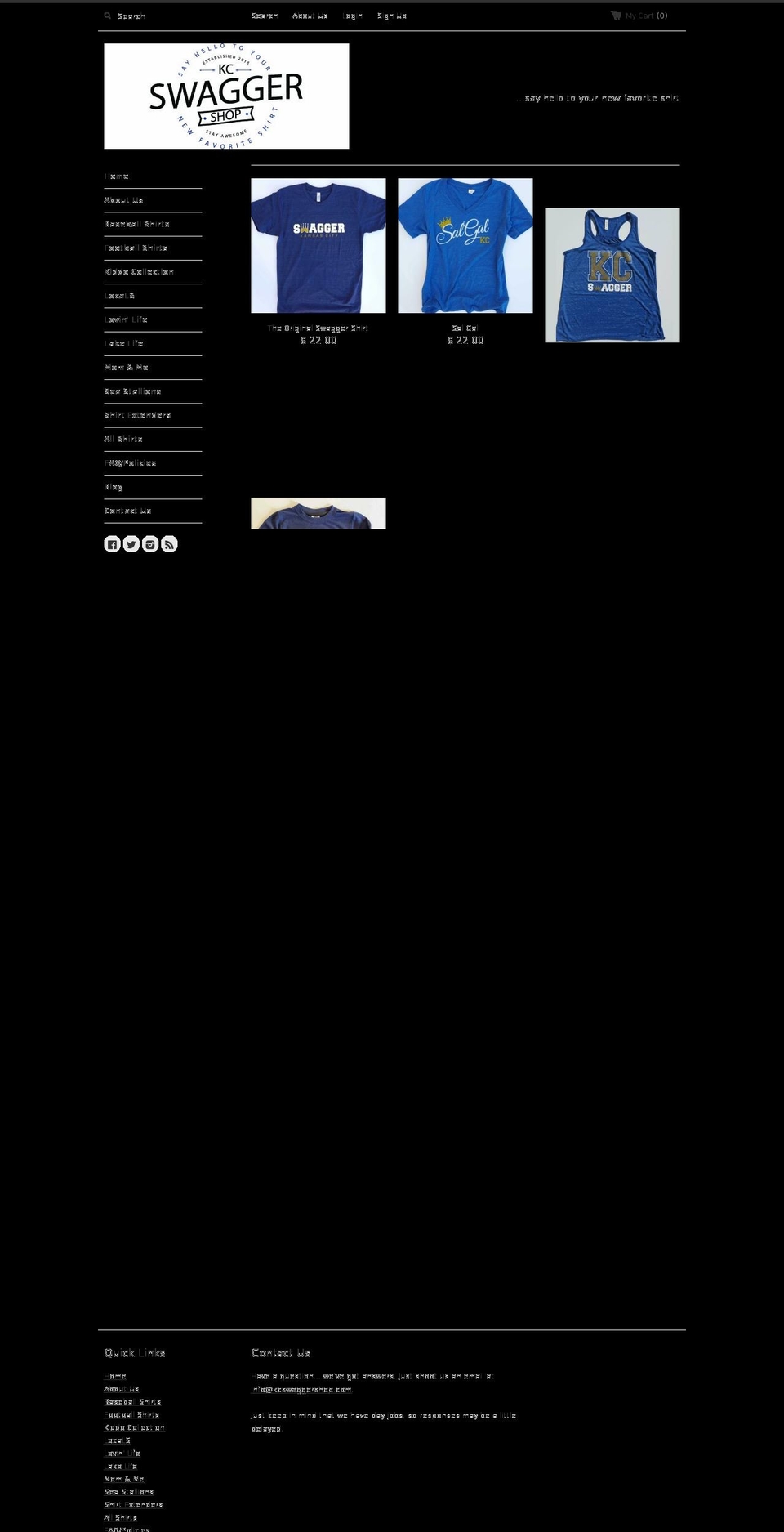 kcswaggershop.com shopify website screenshot